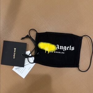 Palm Angels Black Mask with Yellow Accent